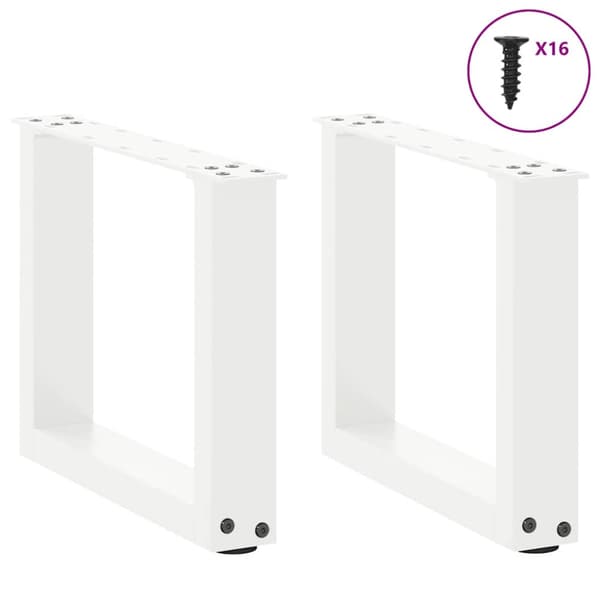 Soffbordsben U-formade 2 st vita 30x(30-31) cm stål