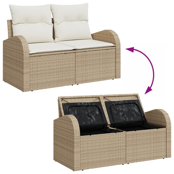 Trädgårdsoffset 6 st Beige konstrotting