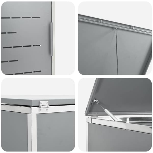 Sopcontainerförvar Grå 276 x 77,5 x 112,5 cm Rostfritt stål