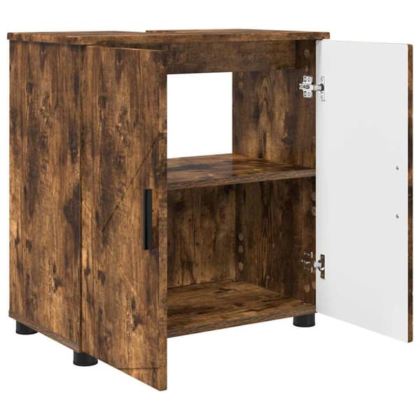 Badrumsmöbelset 3 st Rökt ek 61 x 35 x 64 cm
