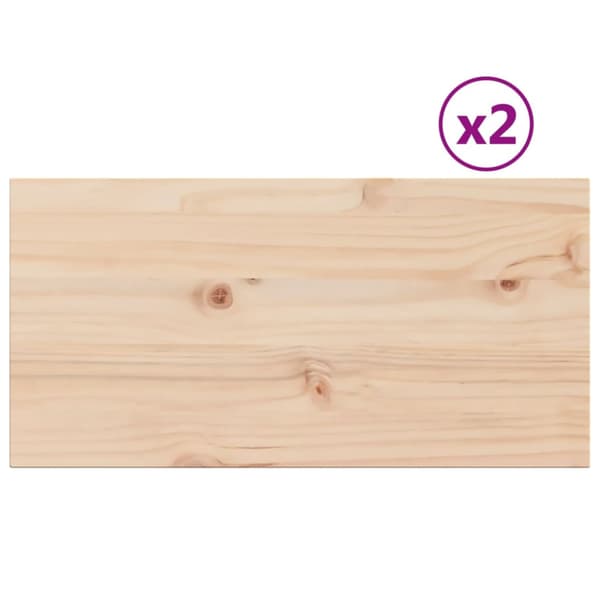 Bordsskivor 2 st 70x35x2,5 cm rektangulär massiv furu
