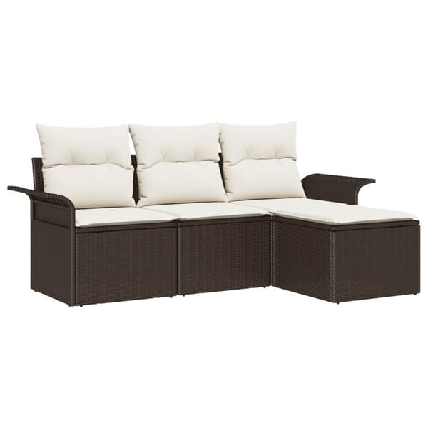 Soffset med kudde 4 pcs Brun och Kräm konstrotting