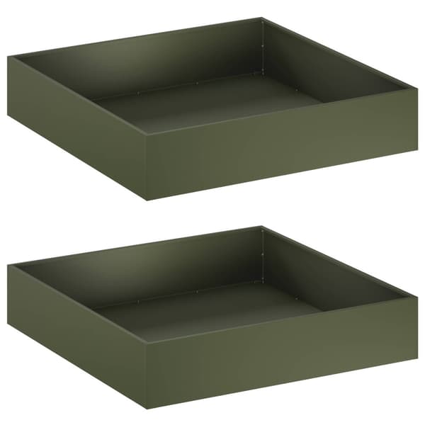 Trädgårdsplanterare 2 st Olivgrön 100 x 100 x 20 cm