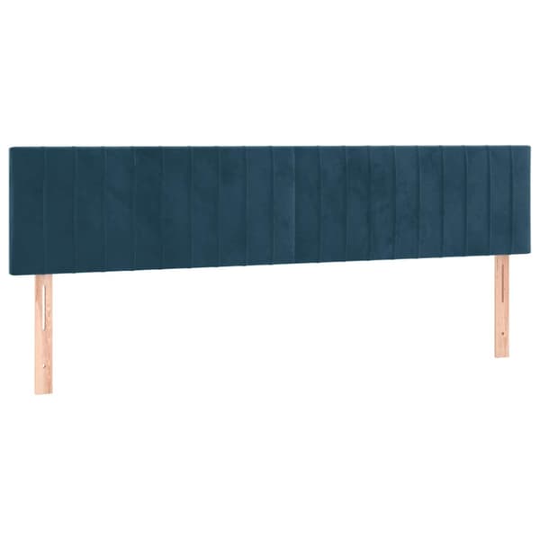 Ramsäng med madrass mörkblå 180x200 cm sammet
