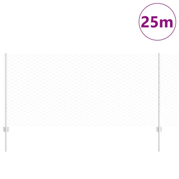 Stängsel med stolpe Silver 1 x 25 m Stål
