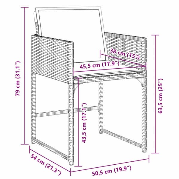 Trädgårdsmöbelset 5 pcs Svart konstrotting
