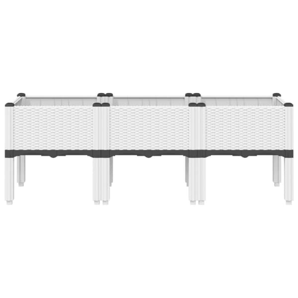 Odlingslåda med ben vit 120x40x42 cm PP