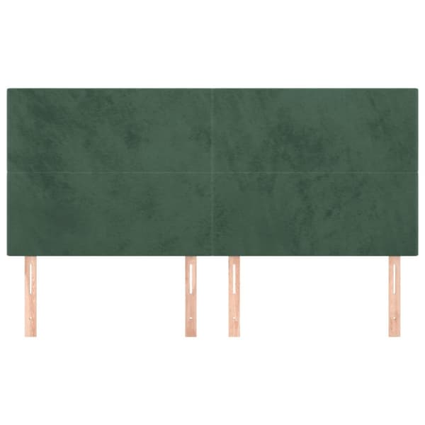 Sänggavel mörkgrön 200x5x118/128 cm sammet
