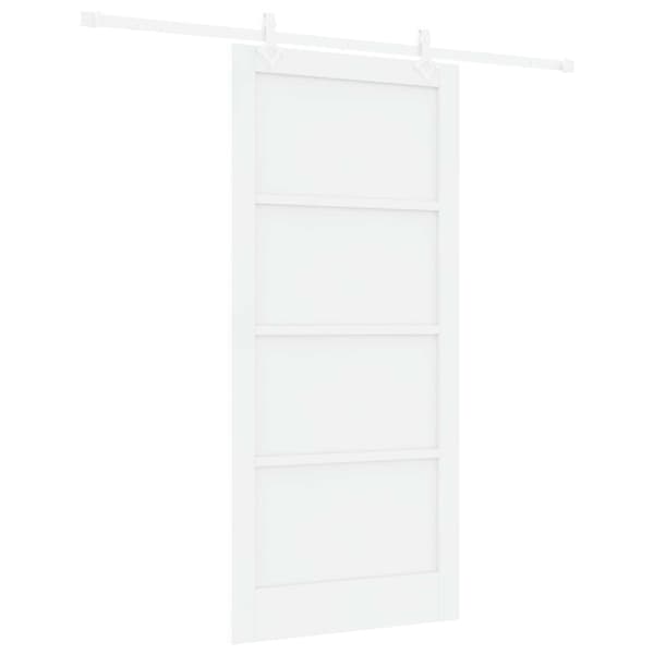 Skjutdörr 93 x 202 cm Konstruerat trä Vit