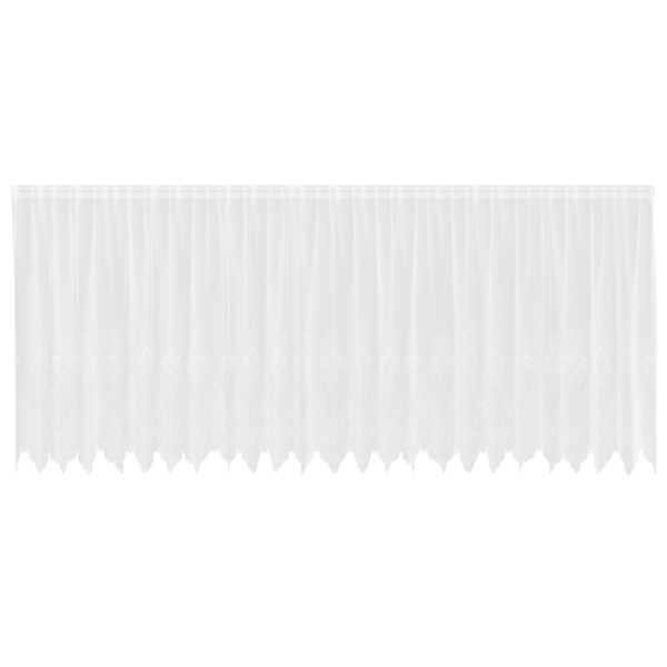 Spetsgardin med gardiner Blommor Vit 140 x 600 cm Polyester