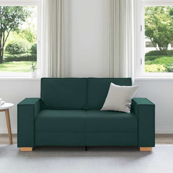 2-sitssoffa mörkgrön 160x78x84 cm tyg
