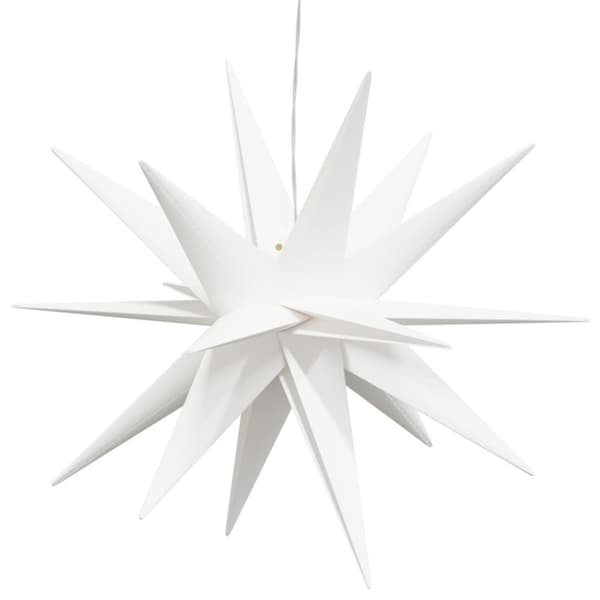 Stjärna med LED-belysning vikbar vit 43 cm