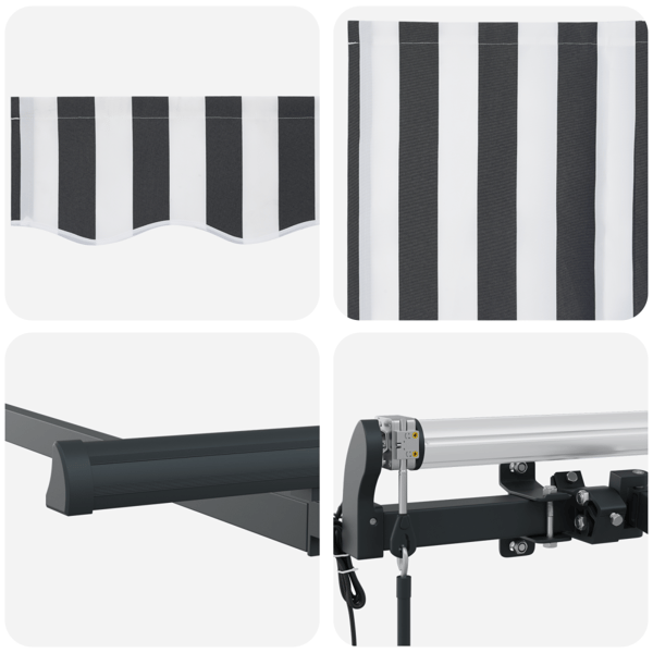 Utfällbar markis Antracit 350 x 200 cm tyg