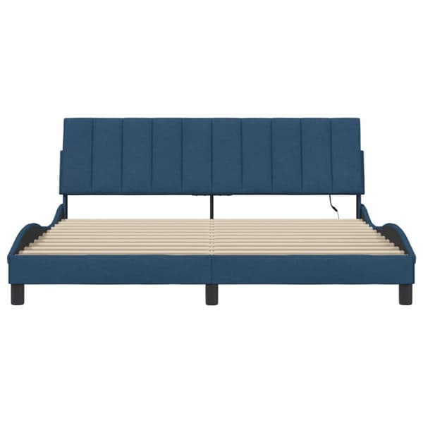 Bed Frame without Mattress "Hanko" Blue 180x200cm Fabric