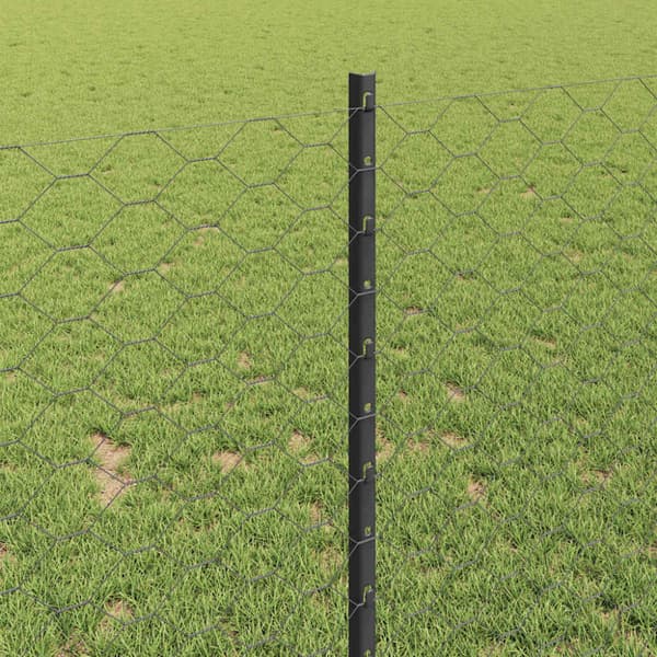 Stängsel med stolpe Grå 1 x 25 m Stål