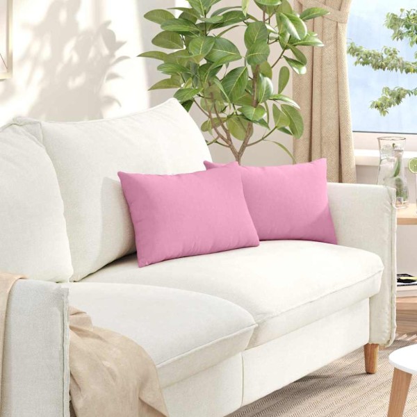 Sofakuddar 2 pcs Rosa 50 x 30 cm tyg