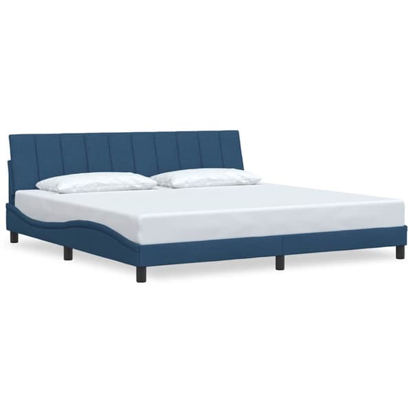 Bed Frame without Mattress "Hanko" Blue 200x200 cm Fabric
