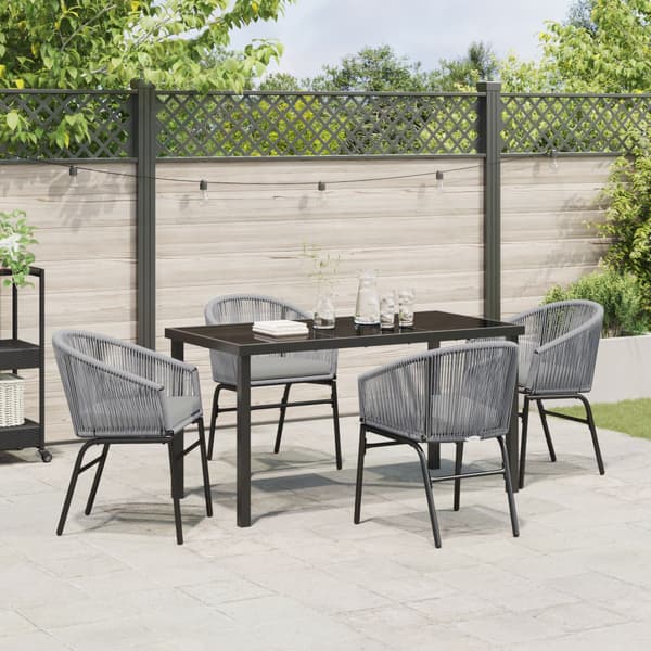 Trädgårdsmöbelset 5 pcs Antracit Pulverlackerat stål