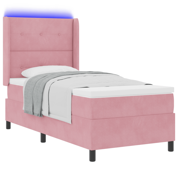 Bäddfjäder med LED-ljusslingor Rosa 80 x 200 cm Sammet