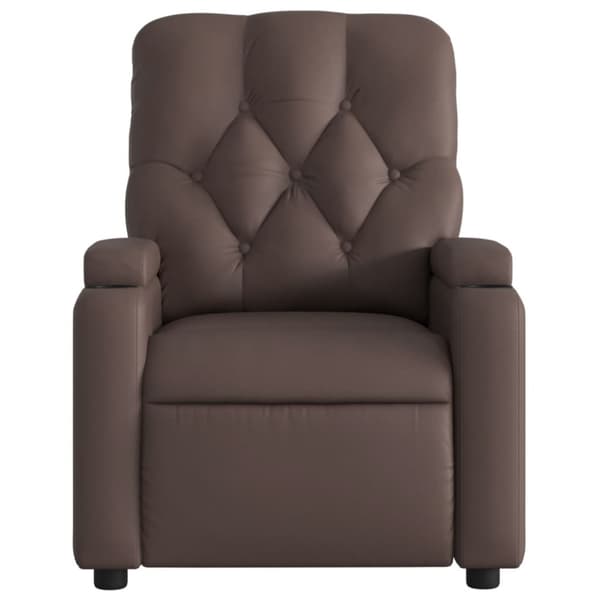 Massagefåtölj brun konstläder