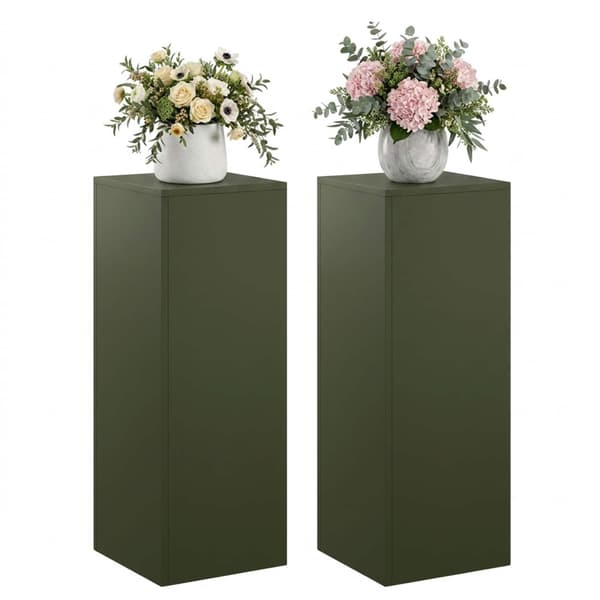 Växtställ 2 pcs Olivgrön 30 x 30 x 80 cm Stål