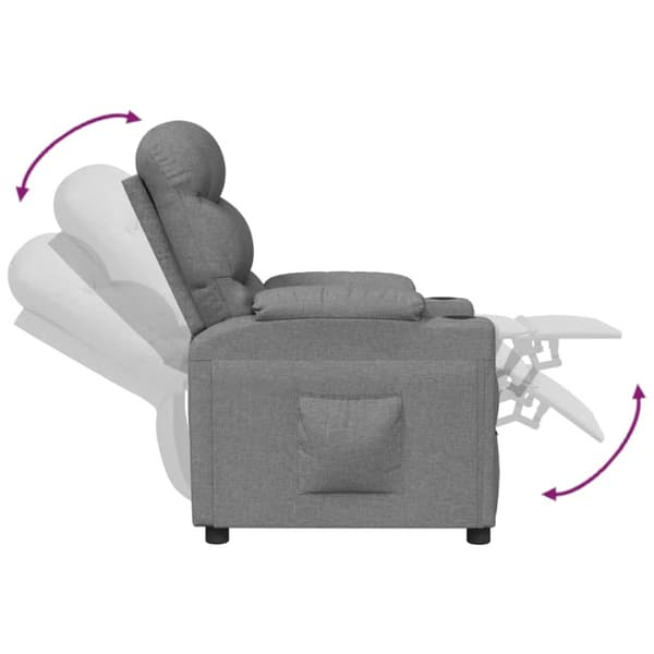 Reclinerfåtölj ljusgrå tyg