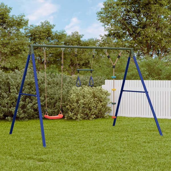 Gungställning med gunga, trapets, klätterrep