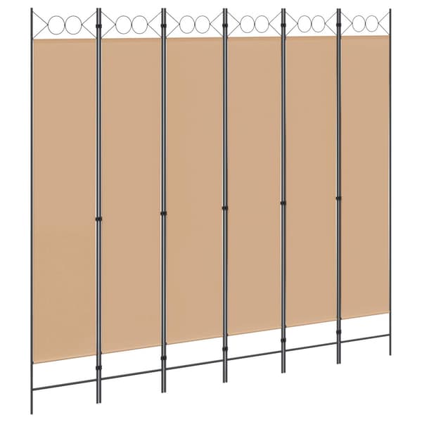 6-panelers rumsavdelare Beige 240 x 220 cm Tyg