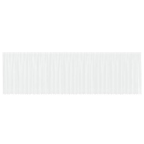 Spetsgardin med gardiner Blommor Vit 160 x 900 cm Polyester