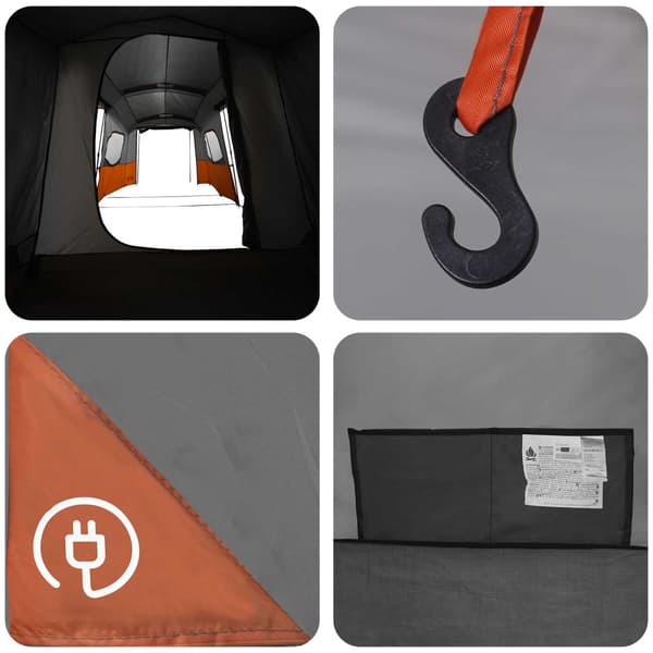 3 person Grå och orange 185T Polyester med PU-beläggning