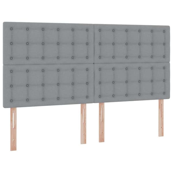 Förvaringssäng med LED med led Ljusgrå 180 x 200 cm Polyester