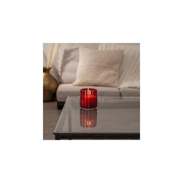 Glasklykta STAR T LED Dotty 9,5cm röd