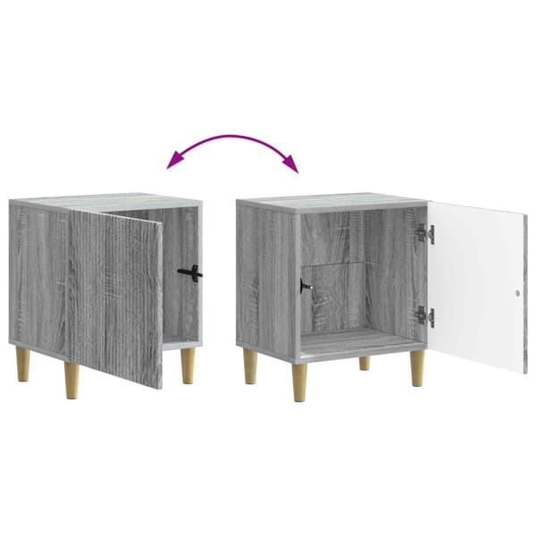 Nattduksbord 2 pcs Grå sonoma-ek 43 x 34,5 x 50 cm