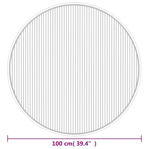 Matta rund brun 100 cm bambu