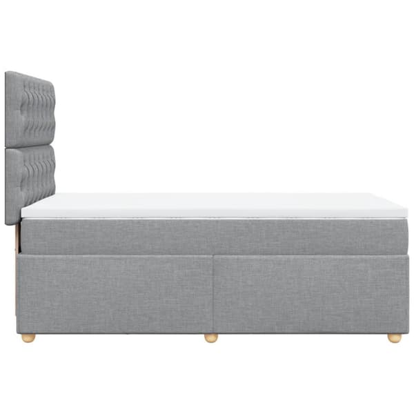 Ramsäng med madrass ljusgrå 100x200 cm tyg