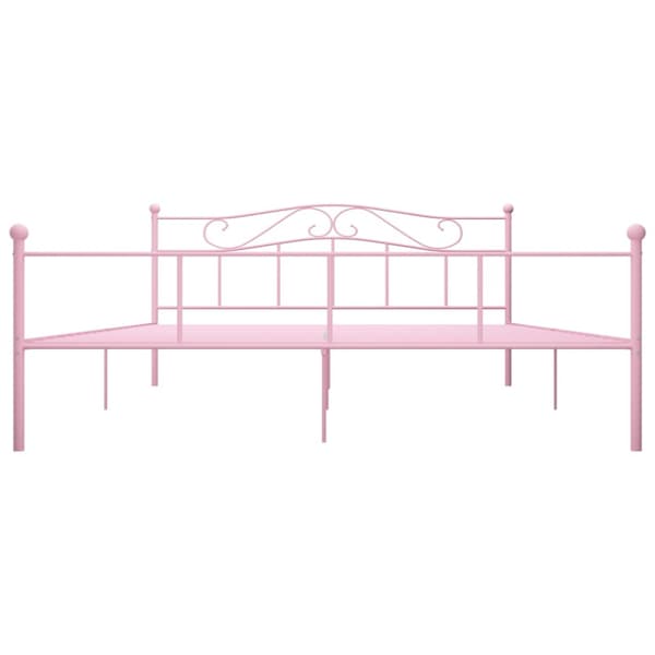 Sängram rosa metall 200x200 cm