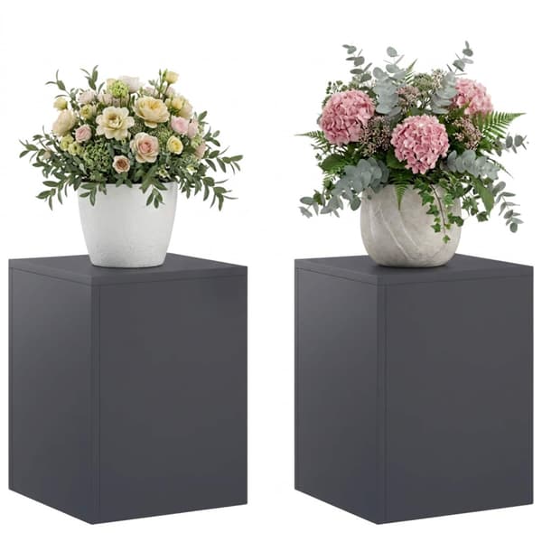 Växtställ 2 pcs Antracit 30 x 30 x 40 cm Galvaniserat stål
