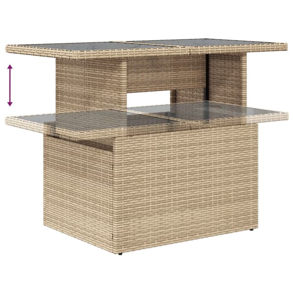 Trädgårdsoffset 7 st Beige konstrotting