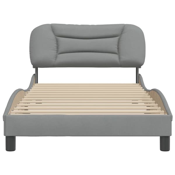 Bed Frame without Mattress "Hvar" Light Grey 100x200 cm Fabric