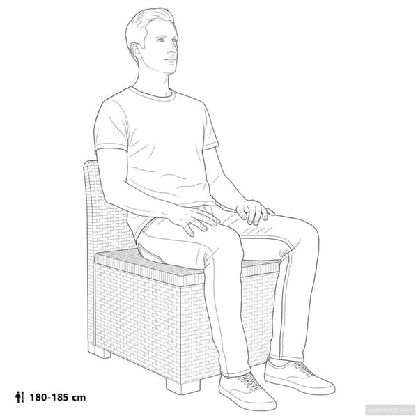 5-Sits Trädgårdsoffa Rattanlook PP Vit