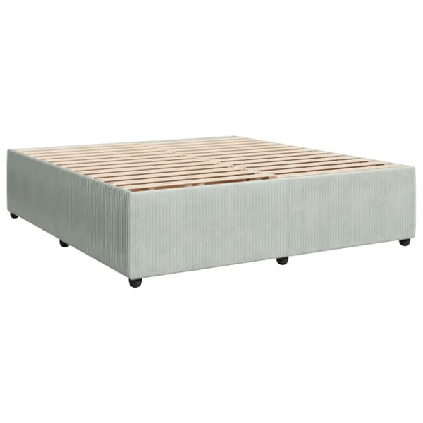 Ramsäng med madrass ljusgrå 200x200 cm sammet