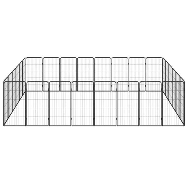 Hundbur 28-paneler svart 50x100 cm pulverlackerat stål
