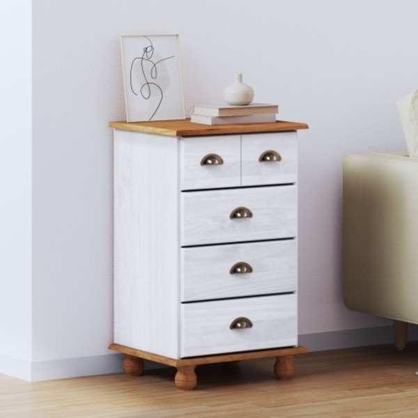 Kommode 'ASKIM'Vit 45.8x40x79 cm Solid trä