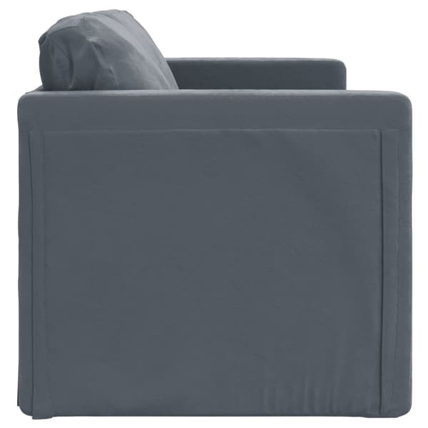 Golvbäddsoffa 2-i-1 mörkgrå 122x204x55 cm sammet