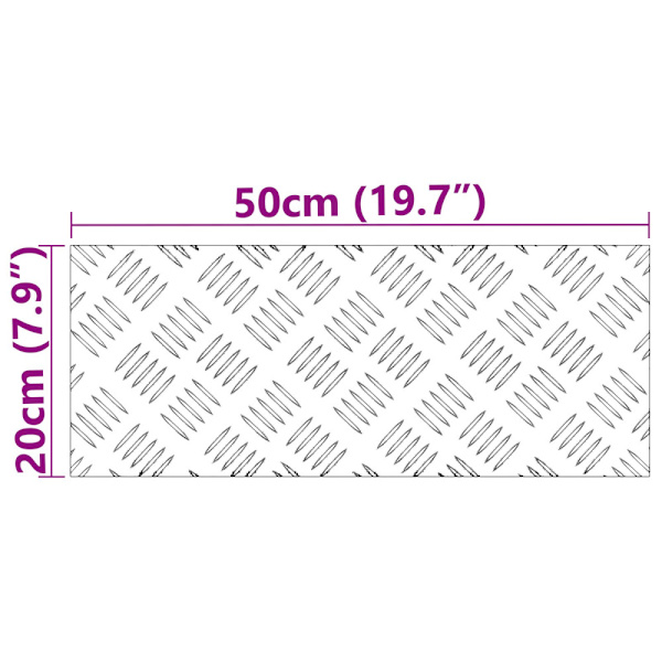 Trappsteg Rektangulär 4 pcs Silver 50 x 20 cm Aluminium