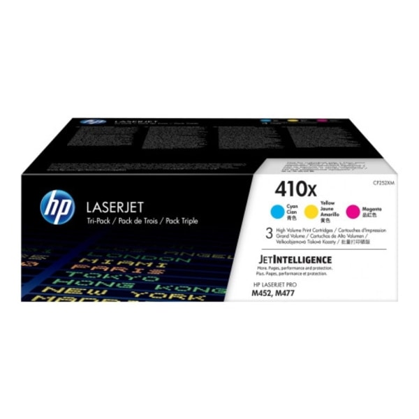 HP 410X - 3-pack - Lång livslängd - gul, cyan, magenta - original - LaserJet - tonerkassett (CF252XM)