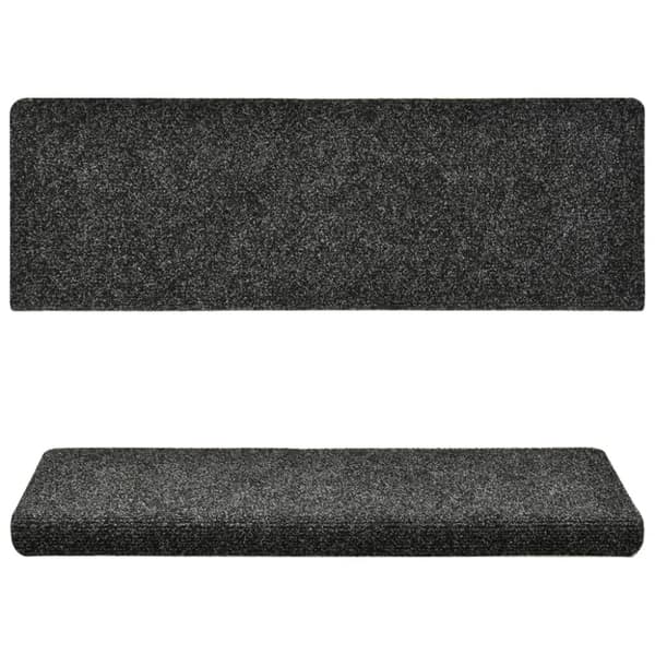 Trappmattor självhäftande 10 st 65x21x4 cm mörkgrå rektangulär kant