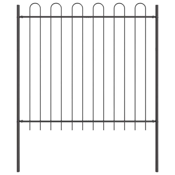 Trädgårdsstängsel 7 pcs Grå 11,9 x 1,5 m Pulverlackerad stål