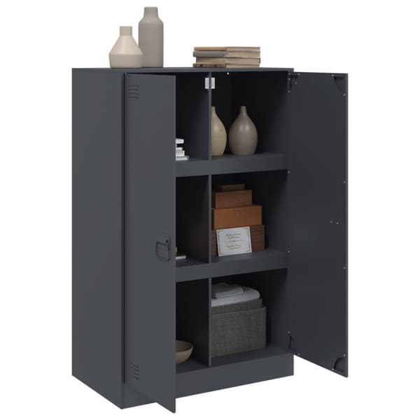 Skänk antracit 67x39x107 cm stål