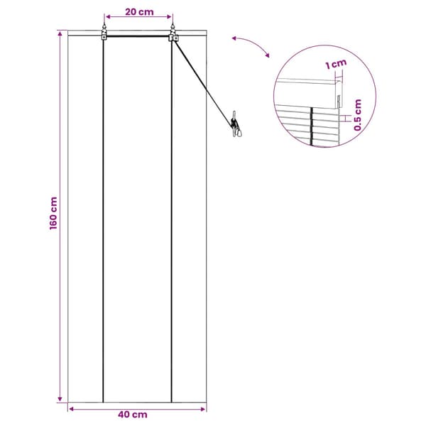 Rullgardin Brun 40 x 160 cm Bambu